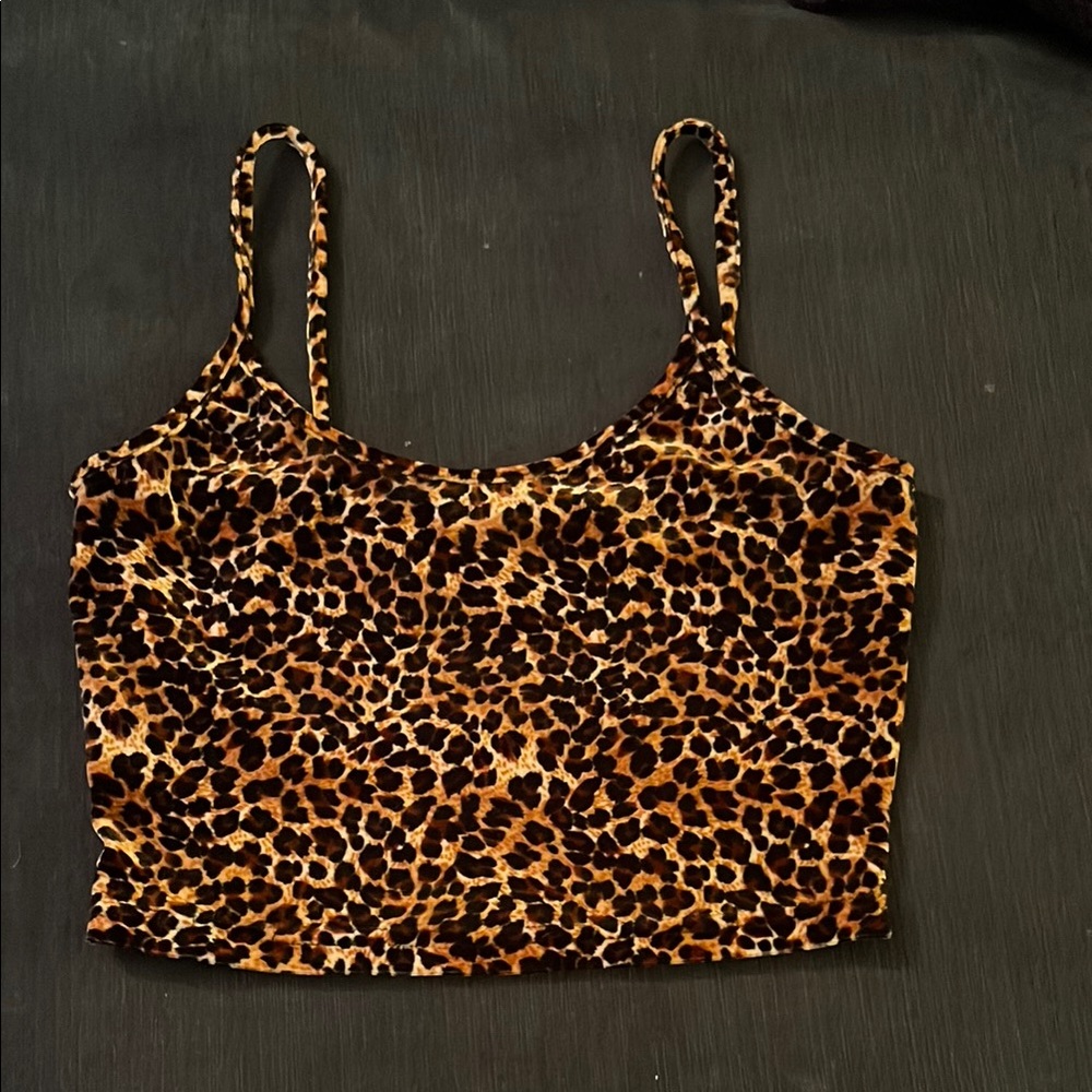 SHEIN Cheetah Print Fitted Crop Camisole